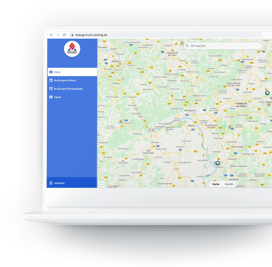 KRAVAG Truck Parking Webapp-Mockup